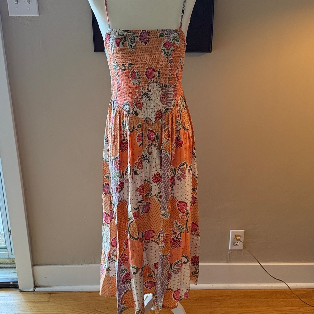 Patrons of Peace Orange and Pink Floral Dress